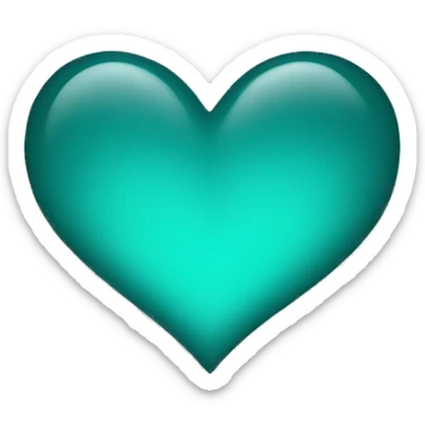 Teal heart sticker