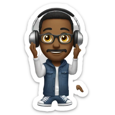 a DJ asking for dance requests  sticker