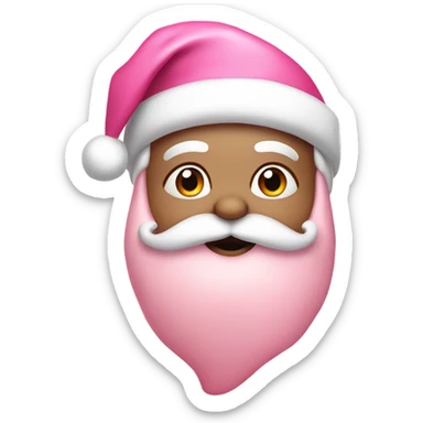 Cute pink Santa blowing a kiss sticker
