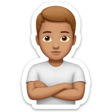 Man crossing his arm sticker