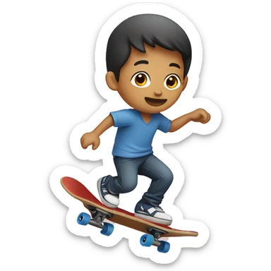 Lao man riding a skateboard  sticker