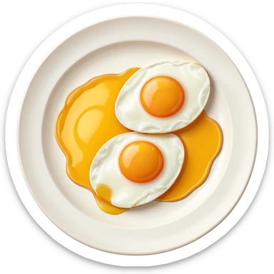 Two fried Eggs in a plate sticker