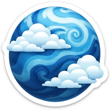 Can you make me an emoji of a blue planet? Without a face, like and actual planet sticker