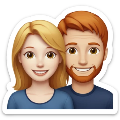 Redhead girlfriend blonde boyfriend  sticker