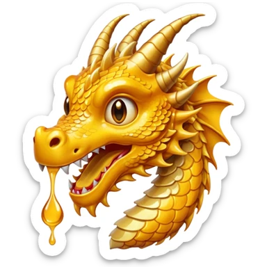 A dragon head with honey on sticker