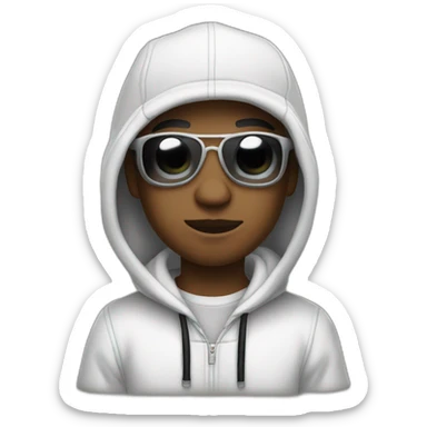 rapper in white snapback and hoodie sticker