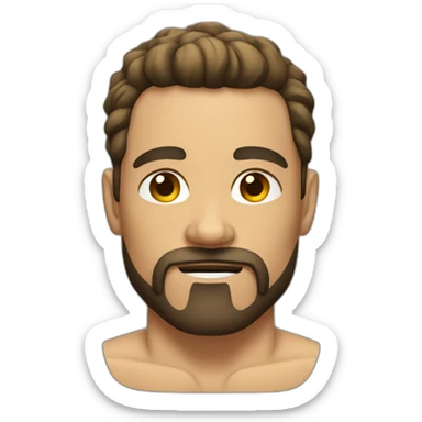muscular man with a modern goatee sticker