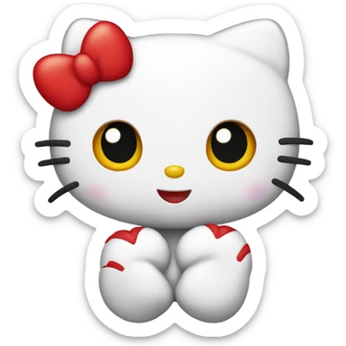hello kitty heart red sticker