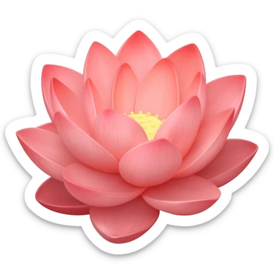 Coral color hyperrealistic lotus sticker
