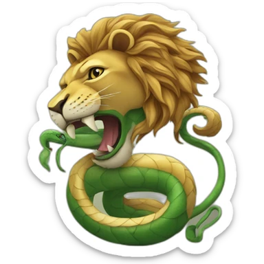 Un serpent sur un lion sticker