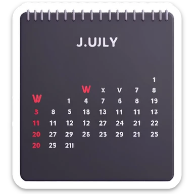 July 2025 calendar sticker