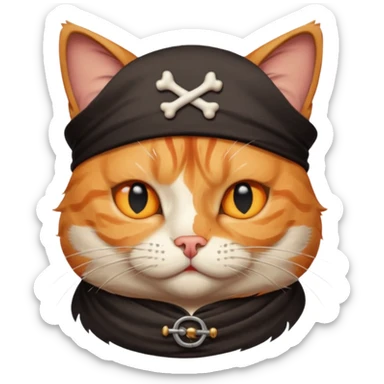 pirate cats with one eye closed with eyeband sticker