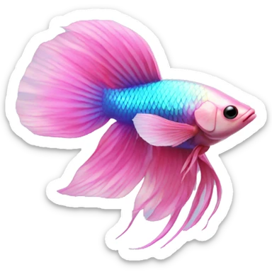 Iridescent beta fish pink sticker