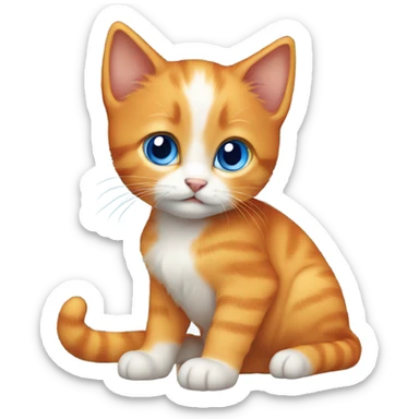 Small orange kitten with blue eyes sticker