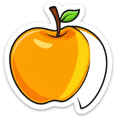 amber colored apple sticker
