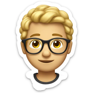 niño con lentes de 15 años de pelo rubio sticker