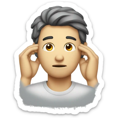 sad man with hand in the head sticker