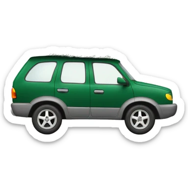 A car whit a christmastree  sticker