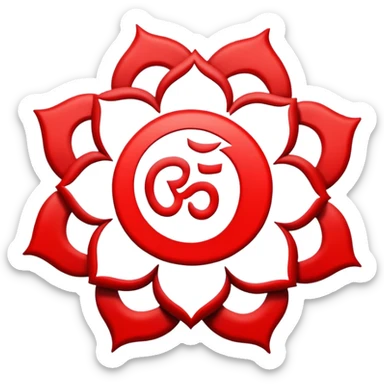 Root chakra symbol red solid sticker