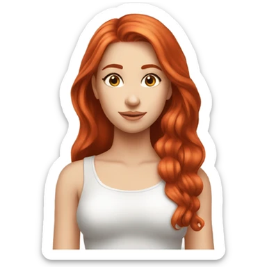 Red hair beautiful fit girl fair skin girly sticker