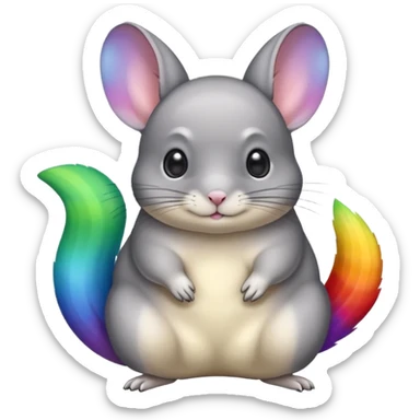 rainbow colored chinchilla sticker