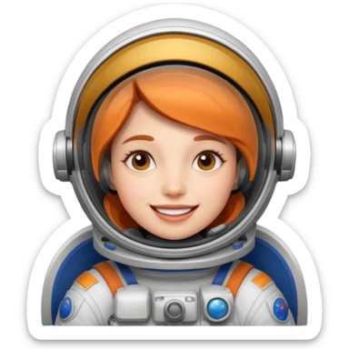 female astronaut cheerful sticker