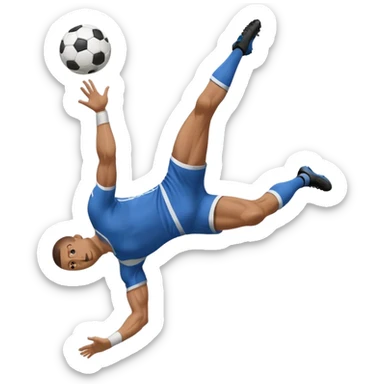 a man kicking a soccer ball, over-head scissors kick sticker