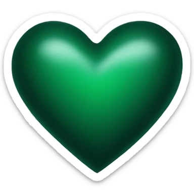 Dark Green heart sticker