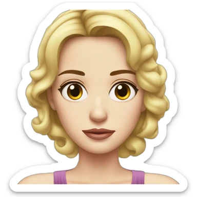 blonde Emily blunt serious wearing dress sticker