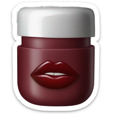 Dark red lip balm sticker