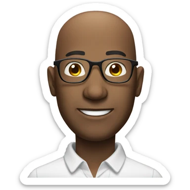 a bald man face wearing glasses  sticker