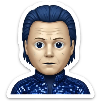 Michael Myers with dark blue sequin outfit  sticker