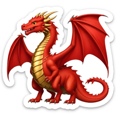 Un dragón rojo vestido elegante con monóculo  sticker