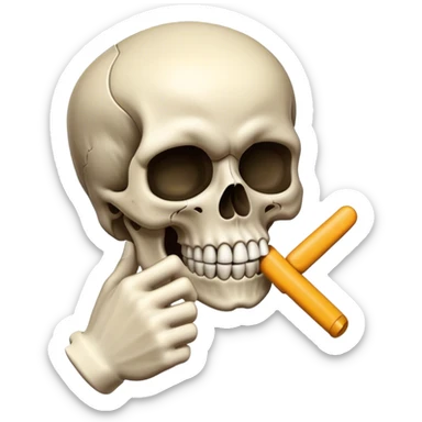 Tête de mort avec le doit sur la bouche  sticker