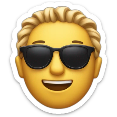 A emoji with sunglasses trying to show How cool he is sticker