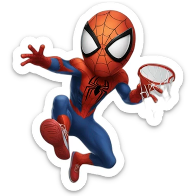 Spider man joue basketball sticker