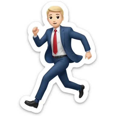 businessman picking running, face direct to camera, half body sticker