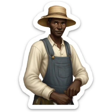 african farmer 1800s in cotton fields sticker