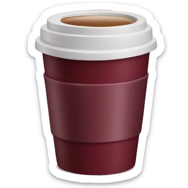 aesthetic burgundy TAKEAWAY coffee sticker