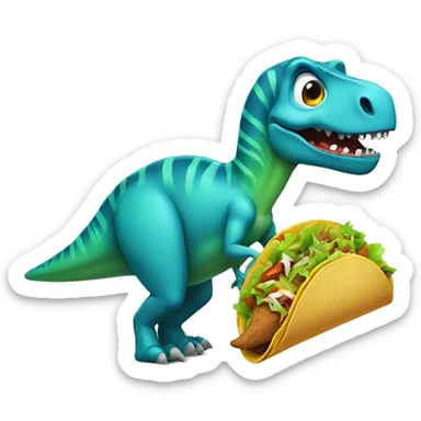 dinosaur eating tacos sticker