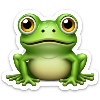 frog with air pods  sticker