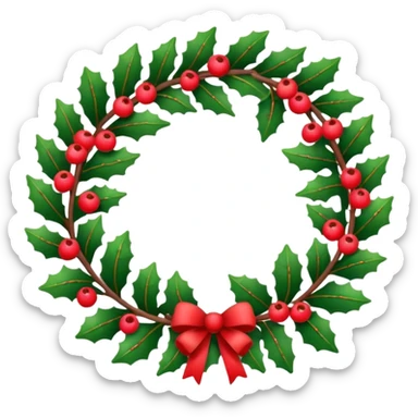 christmas wreath border with space inside sticker