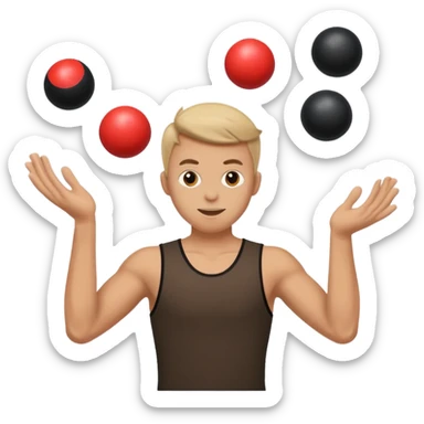 The juggler is tossing two bombs. sticker