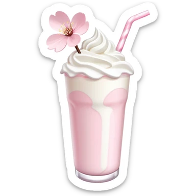Cute Pastel pink and white Cherry Blossom Sakura Milkshake sticker