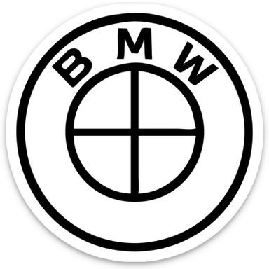 BMW logo as a modern, clean icon with minimal details and bold lines, suitable for app or website use sticker
