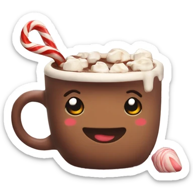 Aesthetic Christmas hot chocolate in a cute  mug  sticker