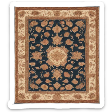 3/4 view oriental rug with tassels sticker
