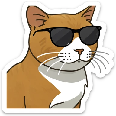 Cat with sunglasses sticker