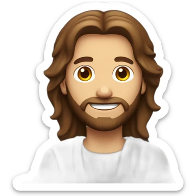 Jesus-Christ-winking-smiling-brown-hair-half body sticker