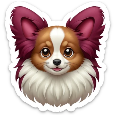 Papillon burgendy  sticker